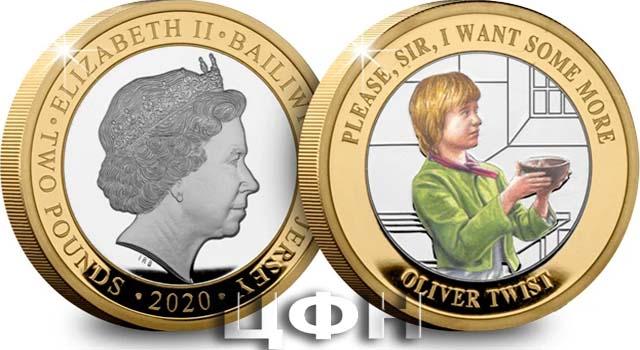 2020 Jersey TWO POUNDS  .925 Silver with 24ct Gold-plating - Oliver Twist «Please Sir, I want some more».jpg