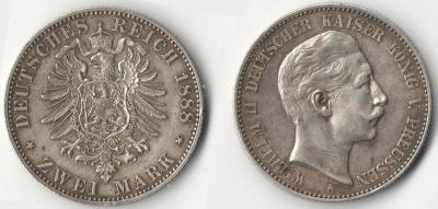 2 Mark Prussia 1888A KM#511 3.jpg