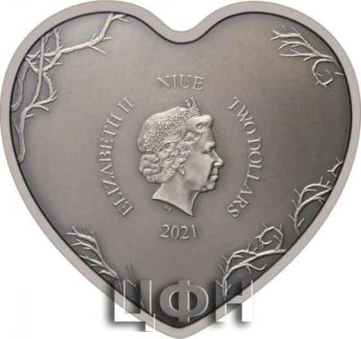 «THE NIGHTMARE BEFORE CHRISTMAS LOVE IS ETERNAL DISNEY – 2021 1 OZ PURE SILVER ANTIQUED HEART SHAPED COIN – NIUE – NZ MINT»(2).jpg