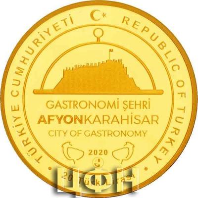 «Afyonkarahisar Gastronomi Şehri Gümüş Üzeri Altın Kaplama Hatıra Parası • 2020»..jpg