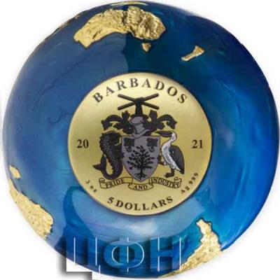 «BLUE MARBLE Gold Plating Planet Earth Spherical 3 Oz Silver Coin 5$ Barbados 2021».jpg