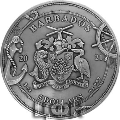 «FERDINAND MAGELLAN 500th Anniversary 3 Oz Silver Coin 5$ Barbados 2021»..jpg