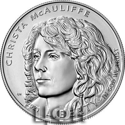 «Christa McAuliffe 2021 Uncirculated Silver Dollar».jpg
