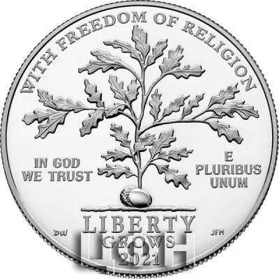 «First Amendment to the United States Constitution 2021 Platinum Proof Coin - Freedom of Religion»..jpg