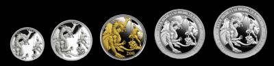 «5 flotte mønter i kvaliteten Proof, som viser de mange detaljer i designet».jpg