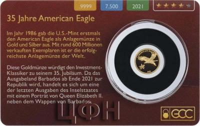 10 Dollars Barbados 35 Jahre American Eagle Gold Coin Card 2021.jpg