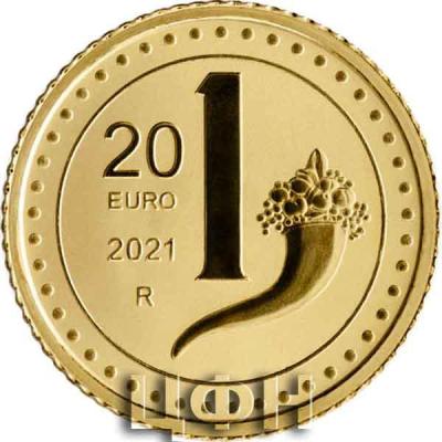 2021, 20 евро Италия, памятная монета - «Итальянская лира - Весы».jpg