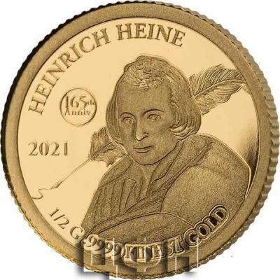 «100 Francs Niger 165. Todestag Heinrich Heine Gold Coin Card 2020».jpg