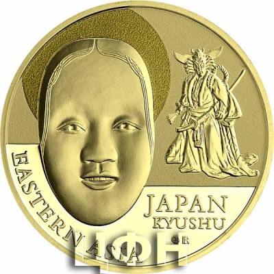 Gold coin 100 Francs CFA Ritual masks of the world regions - Japan.jpg