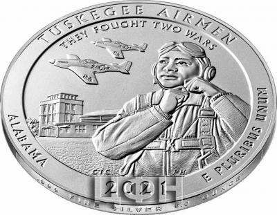 «Tuskegee Airmen National Historic Site 2021 Uncirculated Five Ounce Silver Coin.».jpg