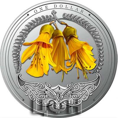 «KOWHAI Discover 1 Oz Silver Coin 1$ New Zealand 2021».jpg