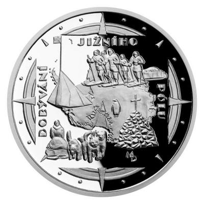 «Stříbrná mince Polárníci - Dobytí jižního pólu proof».jpg
