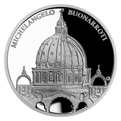 «Sada čtyř stříbrných mincí Bazilika sv. Petra proof - MICHELANGELO BUONARROTI».jpg