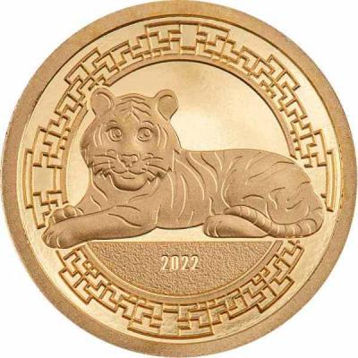 «TIGER Lunar Year Gold Coin 100 Togrog Mongolia 2022 Prooflike».jpg