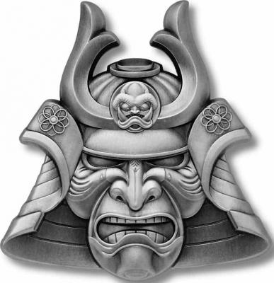 «5$ Samoa 2021 SAMURAI MASK Ancient Warriors 2 Oz Silver Coin»..jpg