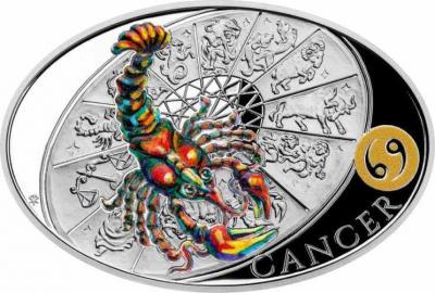«1 Dollar CANCER Sign Of Zodiac 1 Oz Silver Coin 1$ Niue 2021 Proof».jpg