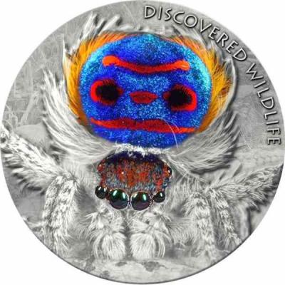 «2 Dollars PEACOCK SPIDER Discovered Wildlife Silver Coin 2$ Niue 2021 Silk Finish».jpg