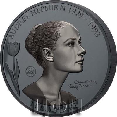 «25 Dollars AUDREY HEPBURN Shadow Minting 60th Anniversary 1 Kg Kilo Silver Coin 25$ Samoa 2021 Black Proof.».jpg