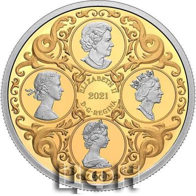 «250 Dollars HER MAJESTY QUEEN ELIZABETH II LOVER KNOT TIARA Gold Coin 250$ Canada 2021 Proof».jpg