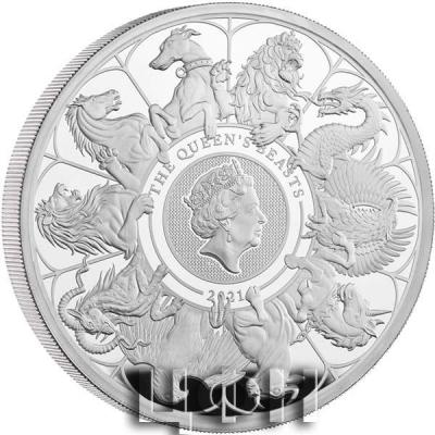 «The Queen's Beasts 2021 UK One Ounce Silver Proof Coin.».jpg