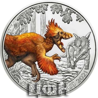 «Austria - Seventh coin released in popular “Supersaur” series featuring fierce Deinonychus».jpg