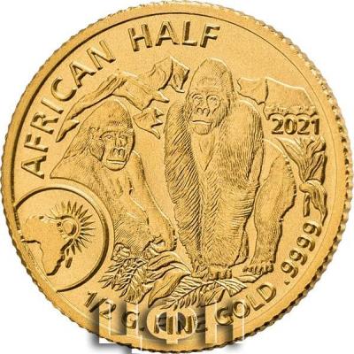 «Gold Rwanda African Dime Mountain Gorilla 50 RWF 2021».jpg