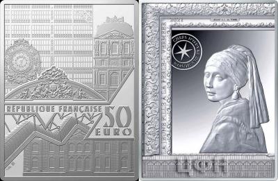 «50 Euro GIRL WITH A PEARL EARRING Vermeer Masterpieces Of The Museum Silver Coin 50€ Euro France 2021 Proof».jpg