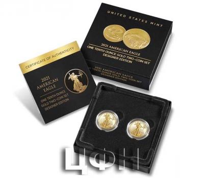 «American Eagle 2021 One-Tenth Ounce Gold Two-Coin Set Designer Edition.».jpg