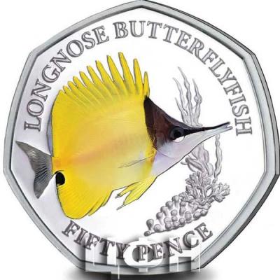 «Longnose Butterflyfish 2021 50p Cupro Nickel Coloured Coin».jpg
