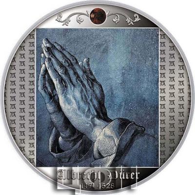 «STUDY OF THE HANDS OF THE APOSTLE Albrecht Dürer Silver Coin 500 Francs Cameroon 2021»..jpg