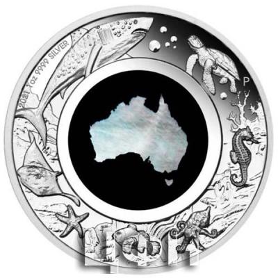 «1 Dollar GREAT SOUTHERN LAND Australian Mother Of Pearl 1 Oz Silver Coin 1$ Australia 2021 Proof».jpg