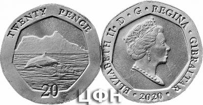 «Gibraltar 2020 20p Dolphin Coin - Single Coin».jpg
