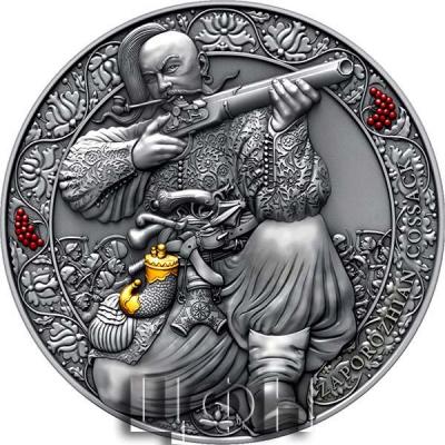 «ZAPOROZHIAN COSSACK Legendary Warriors 3 Oz Silver Coin 3000 Francs Cameroon 2021 Antique Finish» (2).jpg