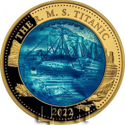 «100 Dollars RMS TITANIC Mother Of Pearl 5 Oz GOLD Coin 100$ Solomon Islands 2022 Proof».jpg