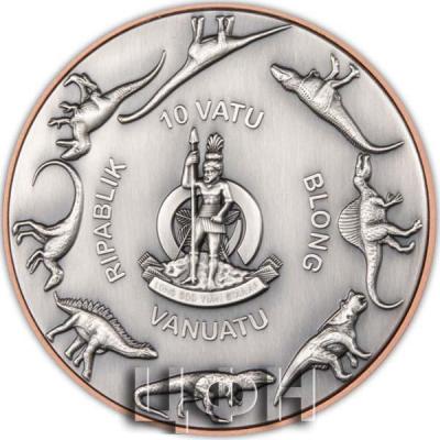 «TRICERATOPS Bi Metal Dinosaurs Silver Coin 10 Vatu Vanuatu 2022 Antique Finish».jpg