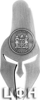 «2 Dollars SPARTAN MASK Ancient Warriors 2 Oz Silver Coin 2$ Fiji 2021 Antique Finish».jpg