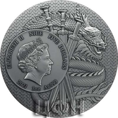 «5 Dollars DIAN WEI Warriors of Ancient China Gold Plating 3 Oz Silver Coin 5$ Niue 2021 Antique Finish.».jpg