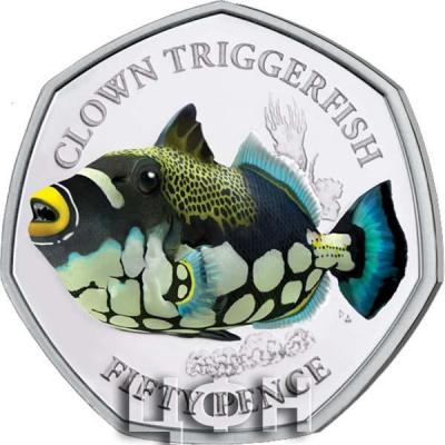 «Clown Triggerfish - 2021 Unc. Coloured Cupro Nickel Diamond Finish 50p Coin - BIOT».jpg