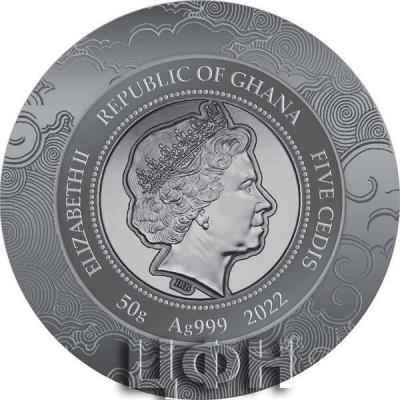 TIGER Lunar Year Silver Coin 5 Cedis Ghana 2022 Antique Finish.jpg