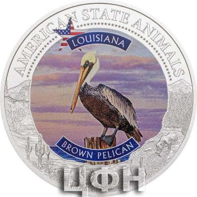 «Cook Islands 5 Dollars 2021 American State Animal» «LOUISIANA BROWN PELICAN».jpg
