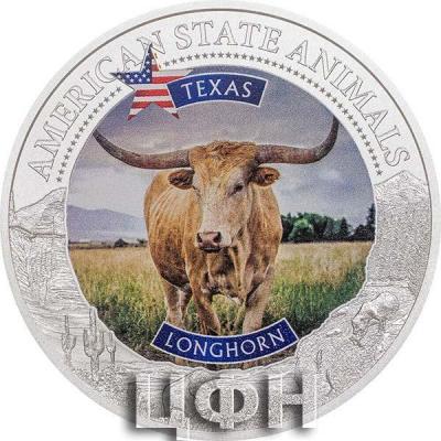 «Cook Islands 5 Dollars 2021 American State Animal» «TEXAS LONGHORN».jpg