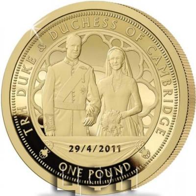 «10th Wedding Anniversary of the Duke and Duchess of Cambridge Solid 22-Carat Gold Proof £1 Coin».jpg