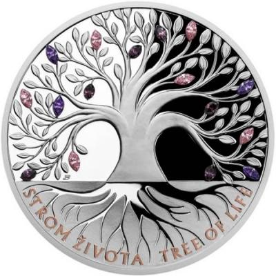 «Stříbrná mince Crystal coin - Strom života Léto proof».jpg