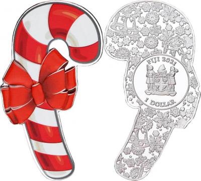 «FIJI 1 Dollar CANDY CANE Holiday Season ½ Oz Silver Coin 1$ Fiji 2021 BU-Brilliant Uncirculated».jpg