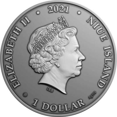 «1 Dollar KIOEA Bird Extinct Animals 1 Oz Silver Coin 1$ Niue 2021 Antique Finish.» (2).jpg
