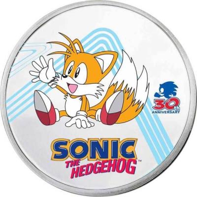 «2 Dollars MILES TAILS Hedgehog Sonic Colorized 30th Anniversary 1 Oz Silver Coin 2$ Niue 2021 BU-Brilliant Uncirculated».jpg
