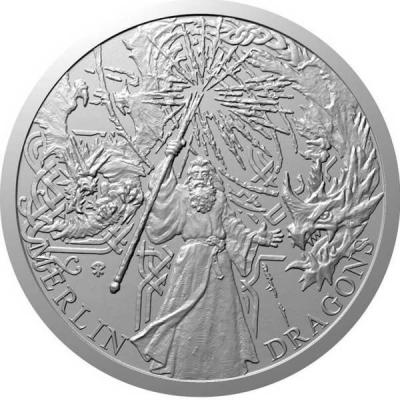 «MERLIN AND DRAGONS The Legend Of King Arthur 1 Oz Silver Coin 1$ Niue 2021»..jpg