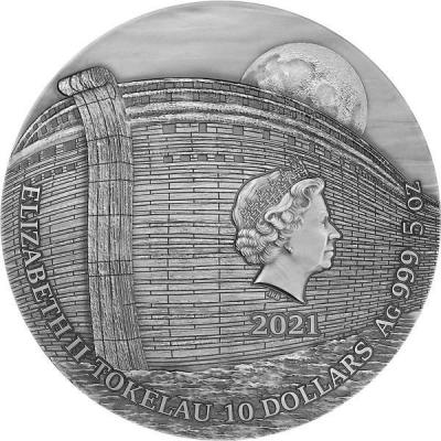 «10 Dollars NOAH ARK 5 Oz Silver Coin 10$ Tokelau 2021 Antique Finish.».jpg
