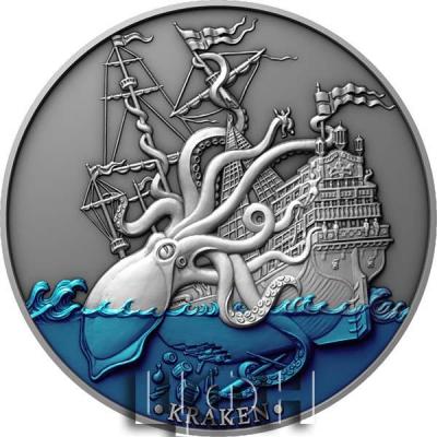 «5 Dollars KRAKEN Mythical Creatures 2 Oz Silver Coin 5$ Niue 2021 Antique Finish.».jpg