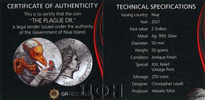 «2021 Niue Plague Doctor High Relief Antiqued 50 Grams .999 Silver Coin».jpg